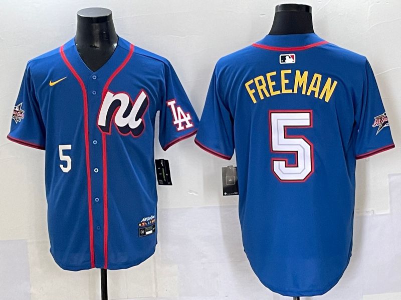 Men 2025 Los Angeles Dodgers #5 Freeman Blue All star Nike MLB Jersey style 4